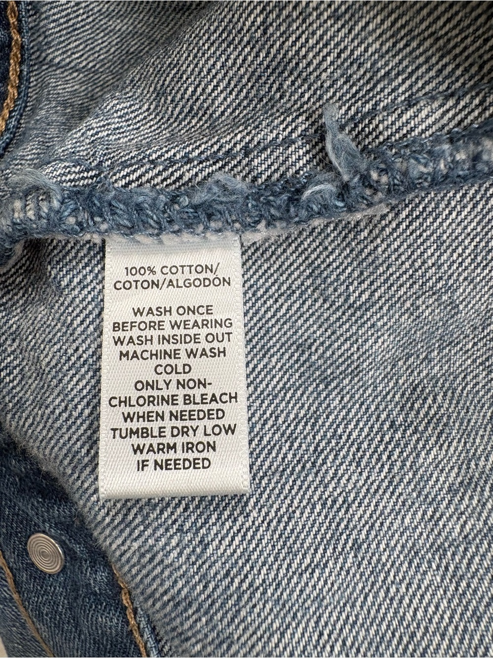 LOFT Light Blue Denim Jean Jacket - Classic Button-Front - Picture 4 of 4